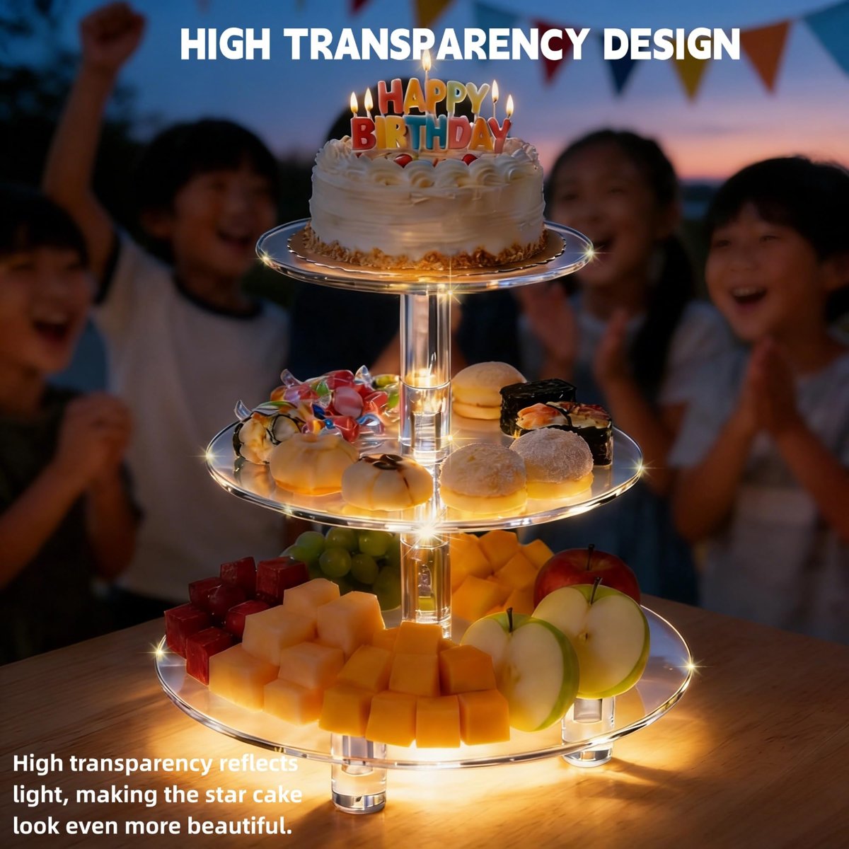 EffiQ-Rate 3 Tier Cupcake Stand, Decorative Bakery Tower for Wedding, Party, Baby Shower, Event - Image 5
