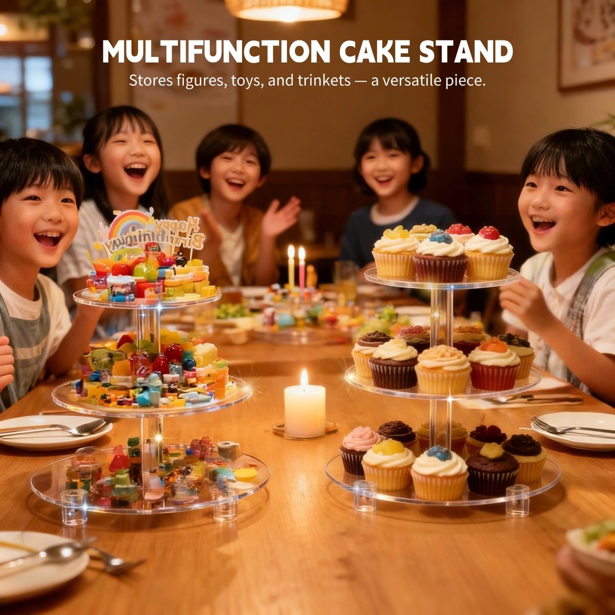 EffiQ-Rate 3 Tier Cupcake Stand, Decorative Bakery Tower for Wedding, Party, Baby Shower, Event - Image 4