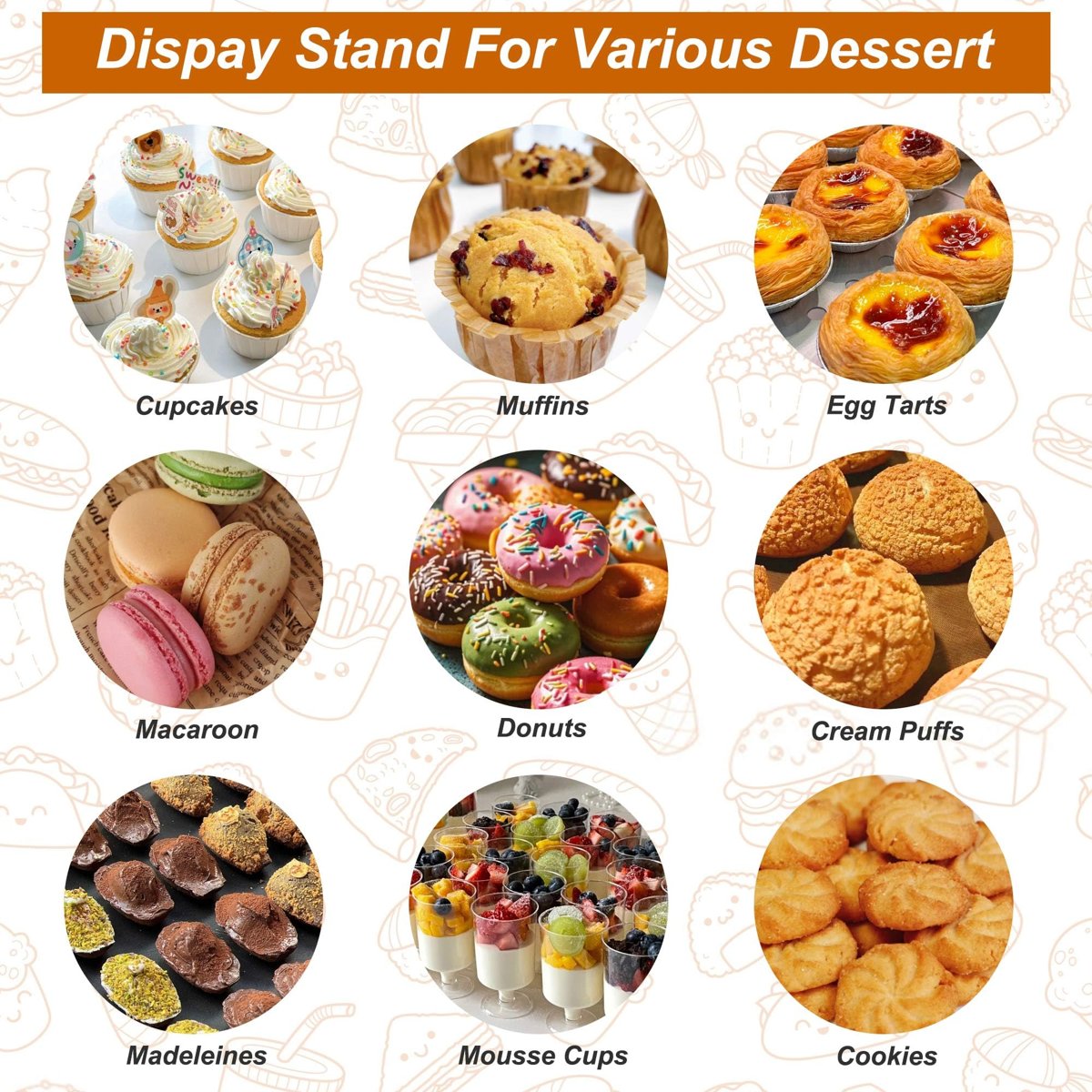 EffiQ-Rate 3 Tier Cupcake Tower with 10" 12" 14" , Acrylic Dessert Display Stand for Weddings, Parties, Baby Showers - Image 3