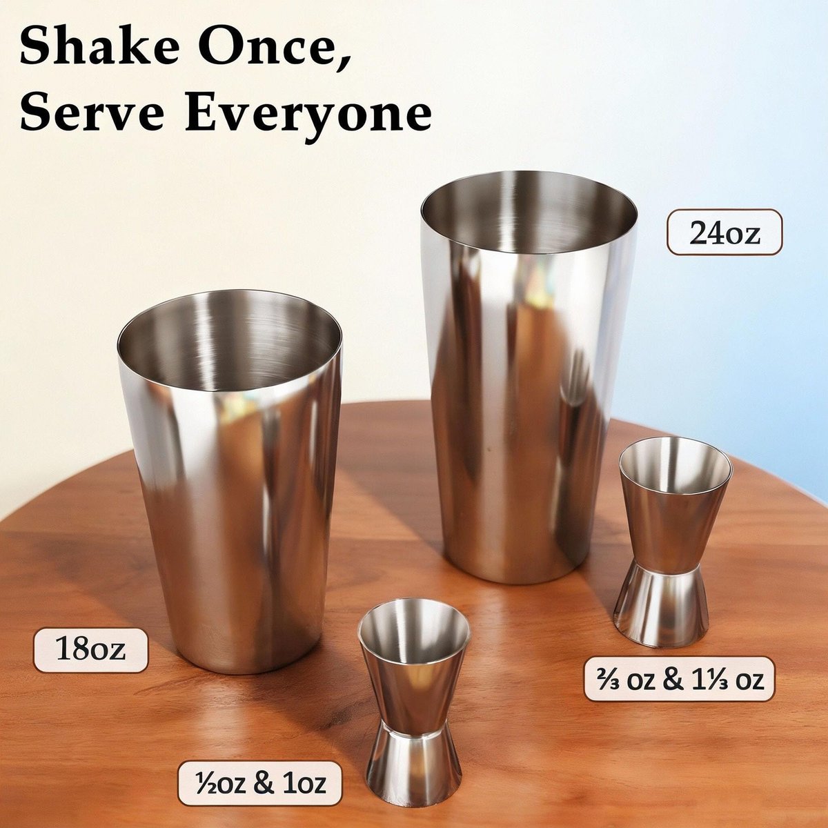 EffiQ-Rate 24 Piece Professional Boston Shaker for Cocktails, Stainless Steel Bar Kits for Bartender with Acrylic Stand, All Essential Bar Tools for Home, Party, Mixing Drinks, Silver - Image 11
