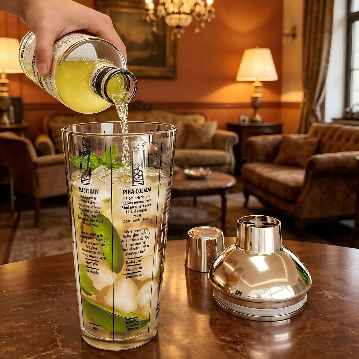 EffiQ-Rate Glass Cocktail Shaker, with Recipes and Measurements 20oz, Built-in Strainer and Leakproof Seal, Clear Bar Tool for Margaritas, Martinis - Image 17