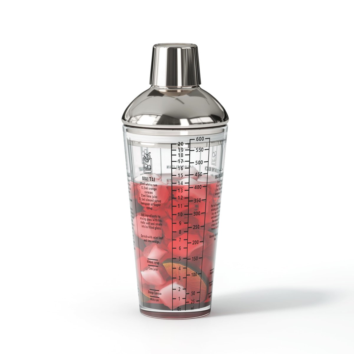 EffiQ-Rate Glass Cocktail Shaker, with Recipes and Measurements 20oz, Built-in Strainer and Leakproof Seal, Clear Bar Tool for Margaritas, Martinis - Image 25