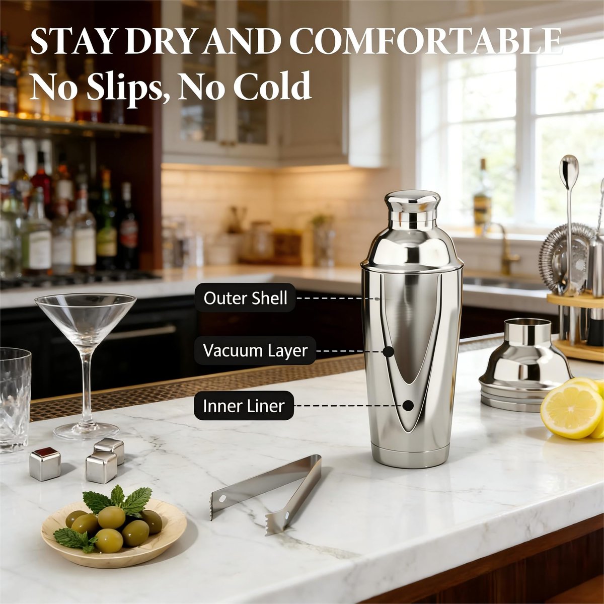 EffiQ-Rate Cocktail Shaker Set, 25-Piece Stainless Steel Bartender Kit with Wood Organizer Stand & Cocktail Recipes, Professional Bar Mixology Tools with All Essential Accessories for Drink Mixing - Image 11