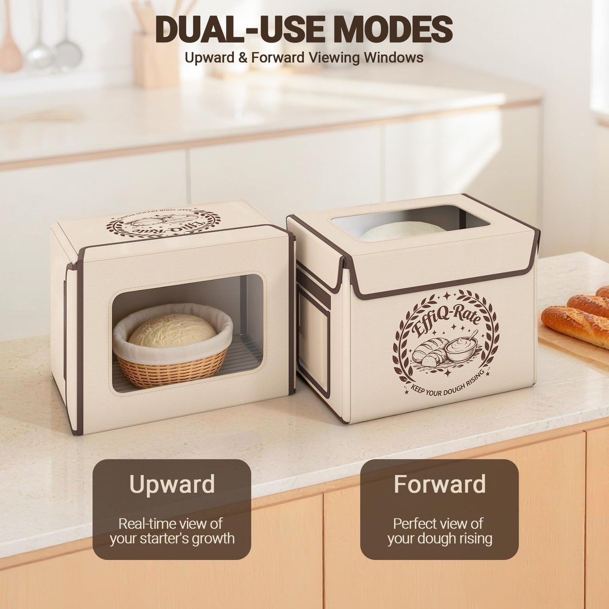 EffiQ-Rate Foldable Bread Proofing Box, Precise Temperature Control Dough Proofer with 99H Timer, 36L Large Capacity Fermentation Chamber for Perfect Sourdough, Yogurt & Pizza, Space-Saving Storage - Image 4