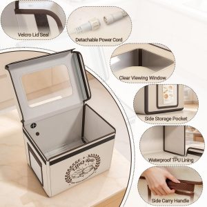 EffiQ-Rate Foldable Bread Proofing Box, Precise Temperature Control Dough Proofer with 99H Timer, 36L Large Capacity Fermentation Chamber for Perfect Sourdough, Yogurt & Pizza, Space-Saving Storage