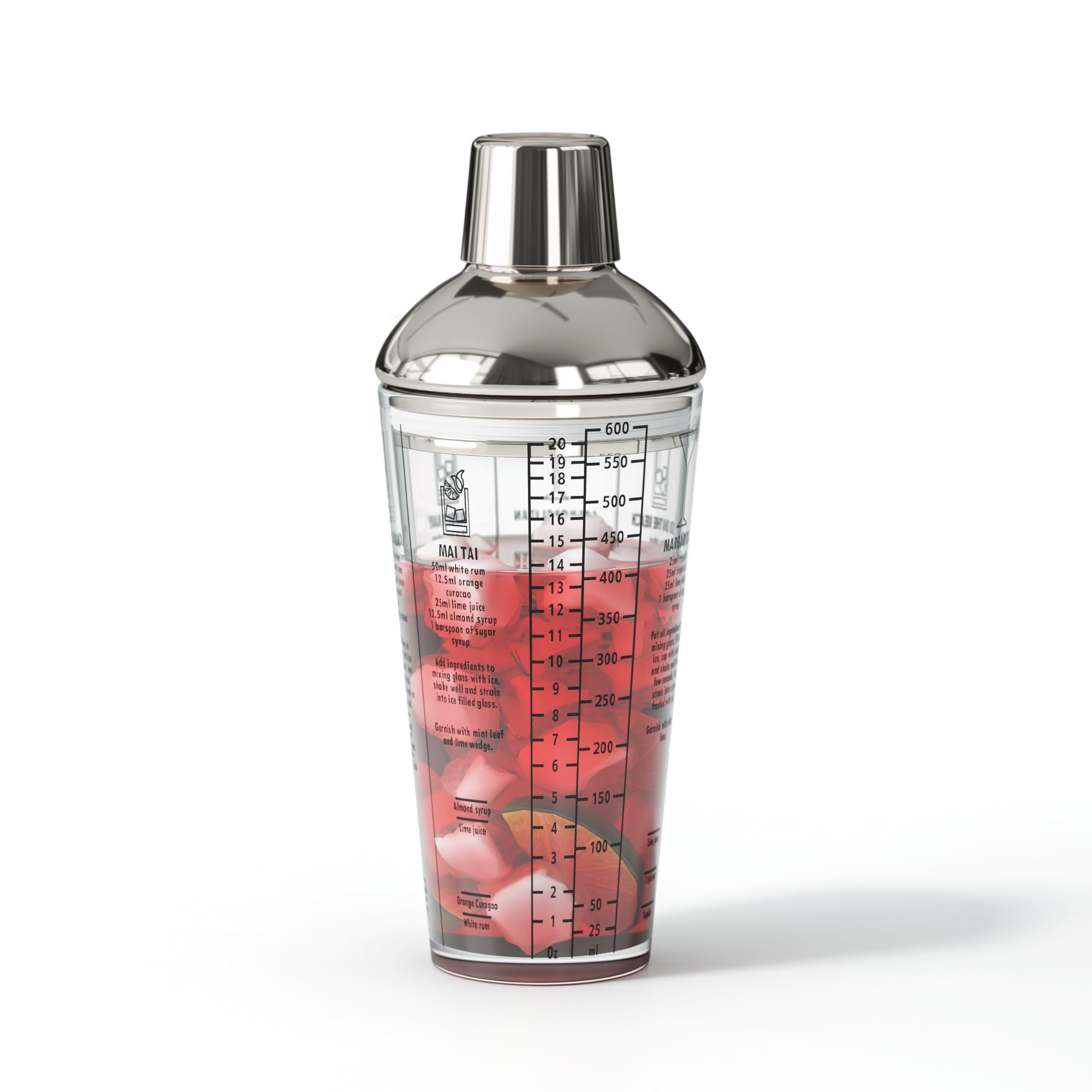 EffiQ-Rate Glass Cocktail Shaker, with Recipes and Measurements 20oz, Built-in Strainer and Leakproof Seal, Clear Bar Tool for Margaritas, Martinis - Image 27