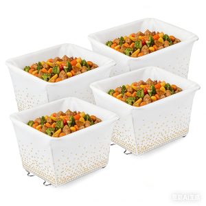 EffiQ-Rate 4-Pack Wind Guard for Chafing Dishes - Flame Retardant Fabric Covers, Wind Protection & Heat Retention for Food Warmers - Ideal for Catering, Buffets & Outdoor Events