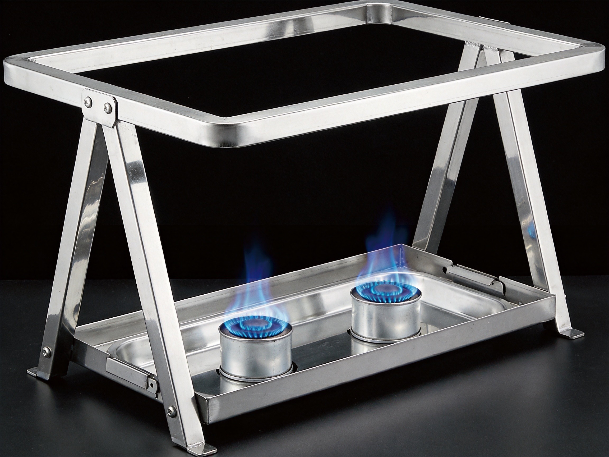 Positioning the chafing dish frame
